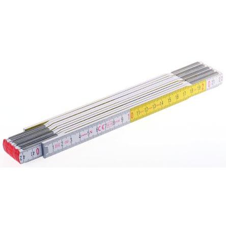 Skládací pravítko 011284, délka: 2 m Metrické šířka 16mm Konce natřené na červeno Skládací, Buk Stabila