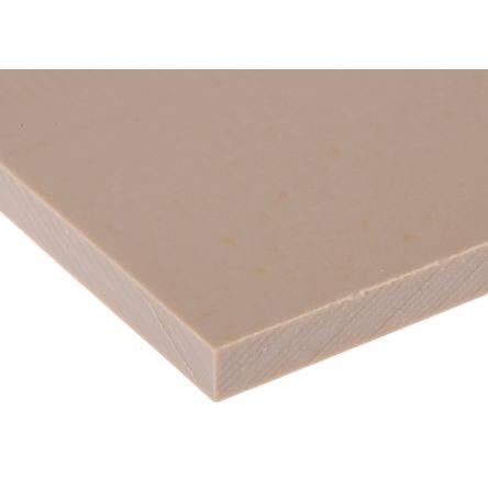 RS PRO Plastová deska, Polyetherketon barva Béžová, délka: 300 mm, šířka: 245mm, tloušťka: 6 mm