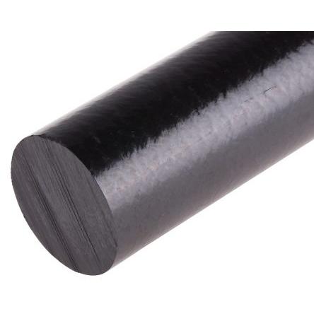 RS PRO Tyč z polyetherketonu (PEEK) Černá, délka: 300 mm x 30 mm v prům.