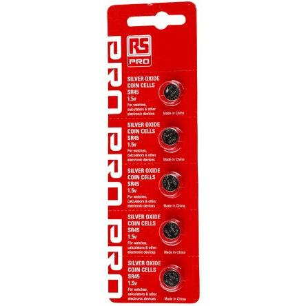 Knoflíková baterie 1.55 V Oxid stříbrný 9.5 mm SR45 60 mAh RS PRO