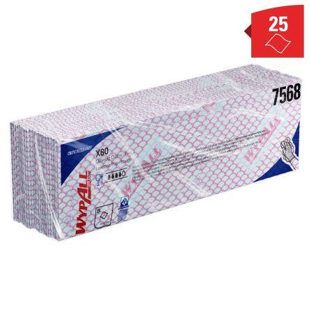 WYPALL Hadry, WypAll, sortiment: WypAll® X80 Critical Clean™, Červená, Průmyslové čištění Suché Sáček, počet ubrousků: