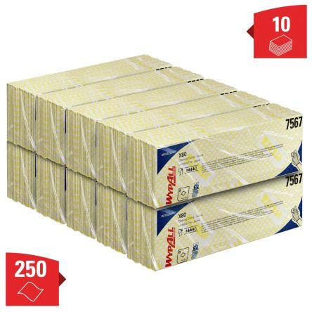 WYPALL Hadry, WypAll, sortiment: WypAll® X80 Critical Clean™, Žlutá, Průmyslové čištění Suché Balení, počet ubrousků: 25