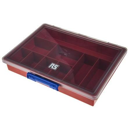 Přihrádková krabice 9 přihrádek Červená, Polypropylen 43 mm x 240mm x 195 mm RS PRO