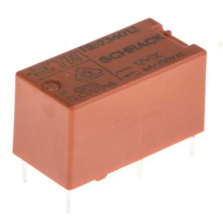 TE Connectivity Výkonové relé SPST Montáž na plošný spoj 6A 12V dc RE