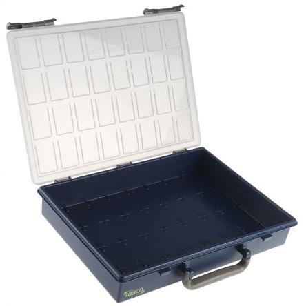 Přihrádková krabice 32 přihrádek Průhledné, Černá, Polypropylen Nastavitelné přepážky 57 mm x 338mm x 261 mm Raaco