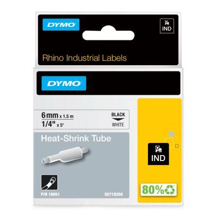 Dymo Teplem smrštitelné bužírky průměr 6 mm Bílá smršťovací poměr 3:1 Polyolefin 1.5m, řada: DYMO