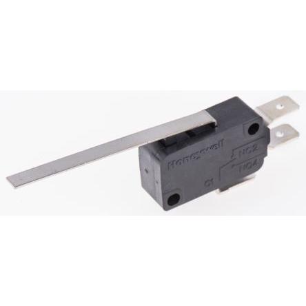 Honeywell Technologies Mikrospínač, typ ovladače: Dlouhá plochá páka SPDT, 250 V ac, 16A, Rychlé připojení, IP67, 3.92N