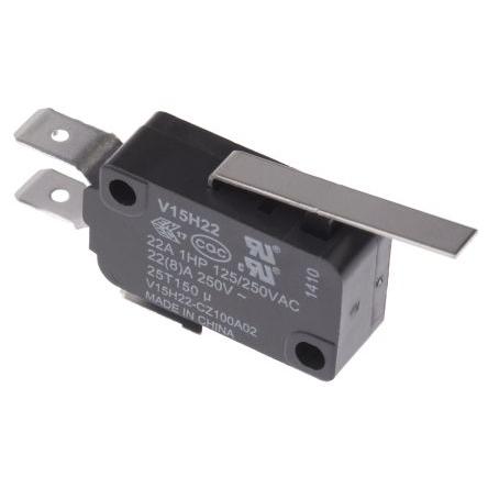 Honeywell Technologies Mikrospínač, typ ovladače: Plochá páka SPDT, 250 V ac, 22A, Rychlé připojení, IP67, 3.92N