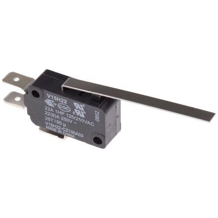 Honeywell Technologies Mikrospínač, typ ovladače: Dlouhá plochá páka SPDT, 250 V ac, 22A, Rychlé připojení, IP67, 3.92N