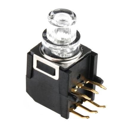 C & K Dotykový spínač IP40, barva ovladače: Zelená Tlačítko SPDT 100mA 12.4 mm 4 mm Montáž na plošný spoj