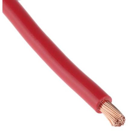 Zapojovací vodič, řada: RS PRO plocha průřezu 10 mm², typ kabelu: Řízení, prameny vodičů: 80/0.4 mm, Červená, 600V 25 m