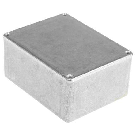 RS PRO Pouzdro IP66 Stíněné barva Stříbrná barva Stříbrná Odlévaný hliník 114.7 mm 55.1 mm 89.7 mm Neopren