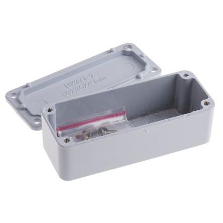 RS PRO Pouzdro Stíněné barva Šedá barva Šedá Odlévaný hliník 89.1 mm 30.3 mm 35 mm