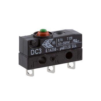 ZF Mikrospínač, typ ovladače: Tlačítko SPDT, 250 V ac, 100mA, Pájecí, IP6K7, 1.96N