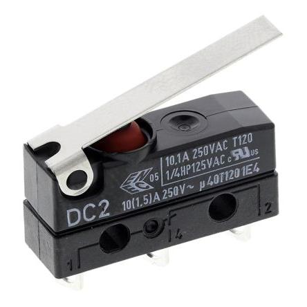ZF Mikrospínač, typ ovladače: Páka se závěsem SPDT, 250 V ac, 10.1A, Pájecí, IP6K7, 1.18N