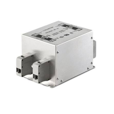 Filtr EMC, řada: FN2412, 4.7 μF, 250V ac, 400Hz, Lišta DIN, Svorkovnice, 16 A, počet fází: 1, 3.4 mA, Schaffner, 1, 3.5
