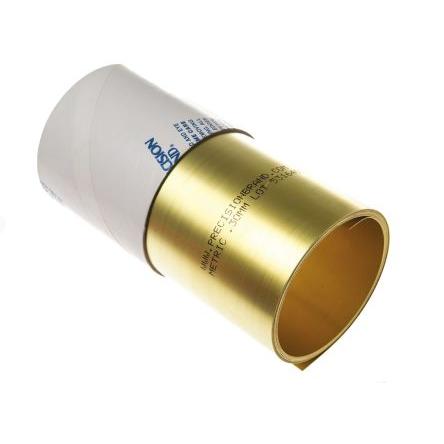 RS PRO Mosazná podložka, délka: 2.5 mm, šířka: 150mm, tloušťka: 0.3 mm