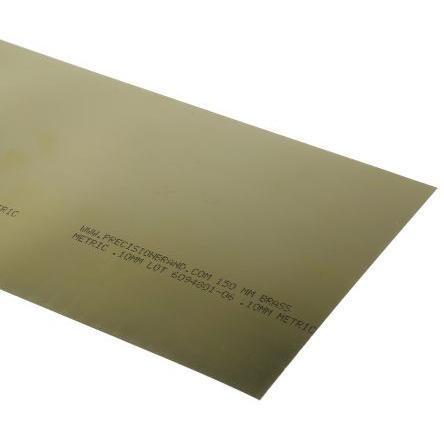 RS PRO Mosazná podložka, délka: 2.5 mm, šířka: 150mm, tloušťka: 0.1 mm
