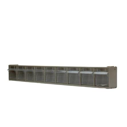 Výklopná zásuvková jednotka 9 Polypropylen Průhledné zásuvky 68 mm x 600mm x 78 mm RS PRO