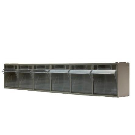 Výklopná zásuvková jednotka 6 Polypropylen Průhledné zásuvky 112 mm x 600mm x 96 mm RS PRO