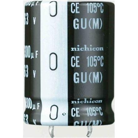 Kondenzátor, řada: GU 56 μF ±20 % 400V dc, Zacvakávací montáž Nichicon