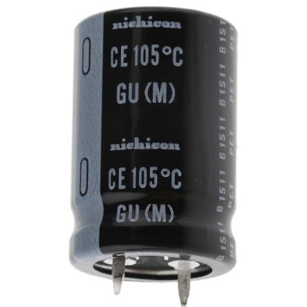 Kondenzátor, řada: GU 68 μF ±20 % 400V dc LGU2G680MELY, Zacvakávací montáž Nichicon