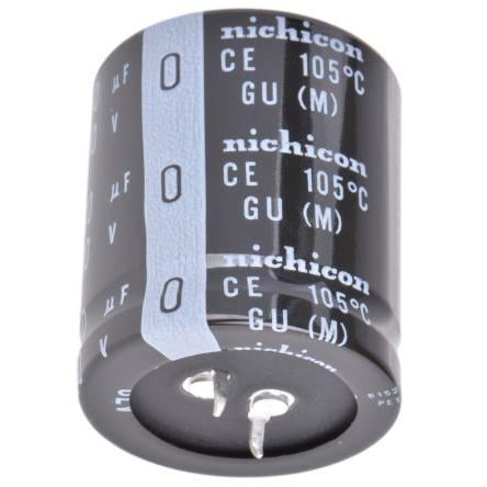 Kondenzátor, řada: GU 470 μF ±20 % 400V dc LGU2G471MELC, Zacvakávací montáž Nichicon