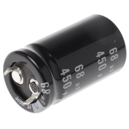 Kondenzátor, řada: GU 68 μF ±20 % 450V dc LGU2W680MELY, Zacvakávací montáž Nichicon