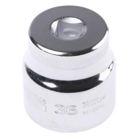 Zásuvka 1/2 in pohon 36 mm 12 bodů Čtvercový, celková délka: 57mm Bahco