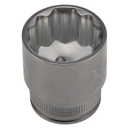 Zásuvka 1/2 in pohon 27 mm 12 bodů Čtvercový, celková délka: 44mm Bahco