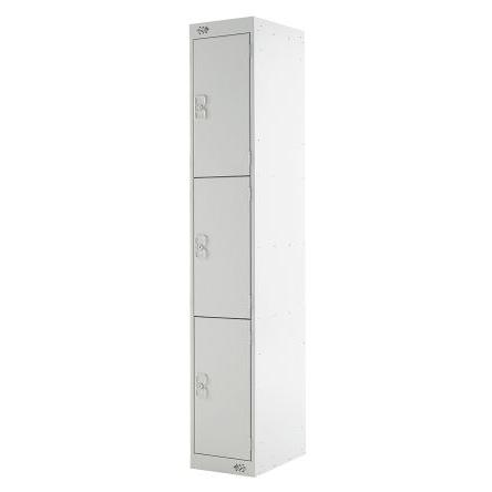 Průmyslová uzamykatelná skříňka 3dveřová, Ocel Šedá 1800 mm x 300 mm x 450 mm RS PRO
