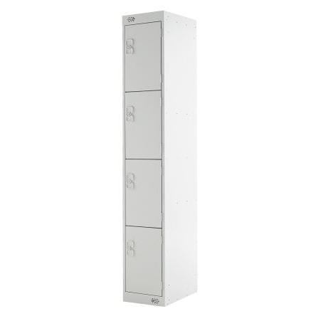 Průmyslová uzamykatelná skříňka 4dveřová, Ocel Šedá 1800 mm x 300 mm x 300 mm RS PRO