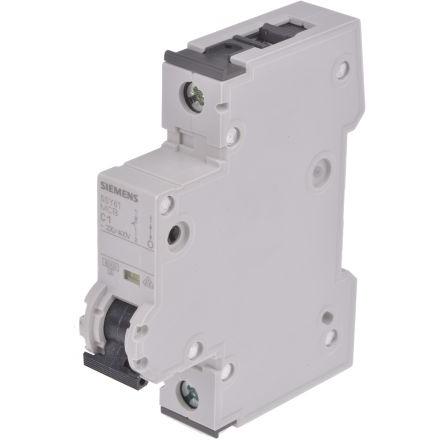 Siemens Miniaturní jistič, rozsah: 5SY6 1pólový 1A vypínací výkon 6 kA, charakteristika: Typ C, rozsah: SENTRON 400V ac