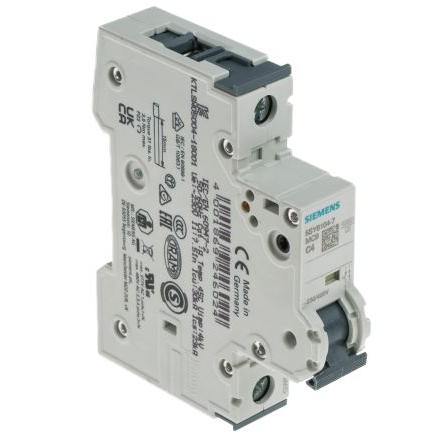 Siemens Miniaturní jistič, rozsah: 5SY6 1pólový 4A vypínací výkon 6 kA, charakteristika: Typ C, rozsah: SENTRON 400V ac