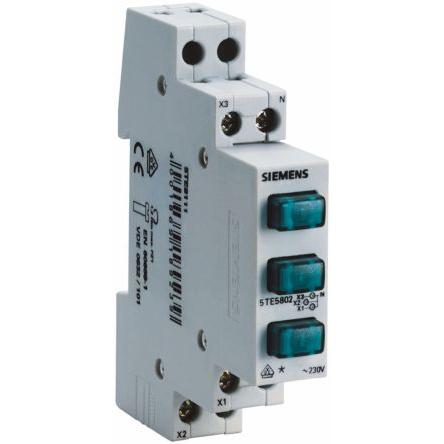 Siemens Indikátor, řada: 5TE Panel LED Zelená, Červená IP20 Čtvercový 230V ac