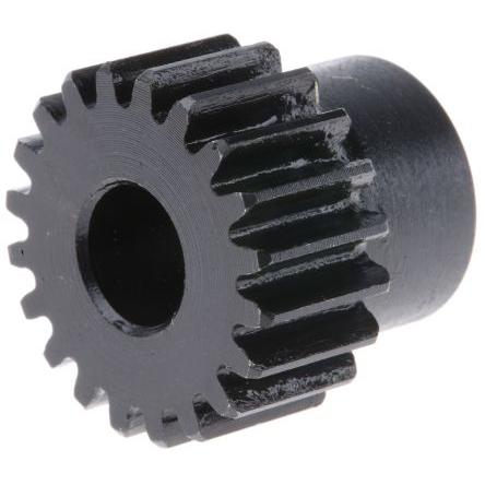 Čelní ozubené kolo, Ocel 20zubové, průměr rozteče: 20 mm, 1 průměr náboje 16 mm vývrt 8mm RS PRO