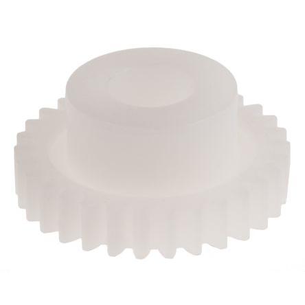 Čelní ozubené kolo, Polyoxymethylen 30zubové, průměr rozteče: 15 mm, 0.5 průměr náboje 10 mm vývrt 5mm RS PRO