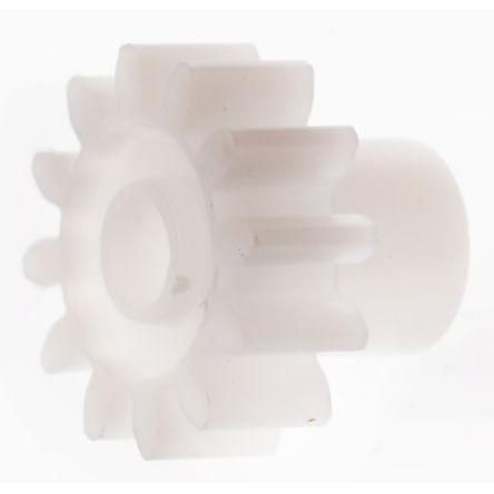 Čelní ozubené kolo, Polyoxymethylen 12zubové, průměr rozteče: 9.6 mm, 0.8 průměr náboje 6 mm vývrt 3mm RS PRO