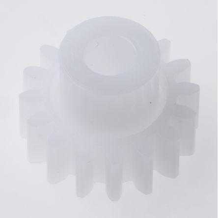 Čelní ozubené kolo, Polyoxymethylen 16zubové, průměr rozteče: 16 mm, 1 průměr náboje 10 mm vývrt 5mm RS PRO