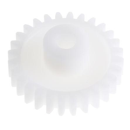 Čelní ozubené kolo, Polyoxymethylen 28zubové, průměr rozteče: 28 mm, 1 průměr náboje 11.7 mm vývrt 5mm RS PRO