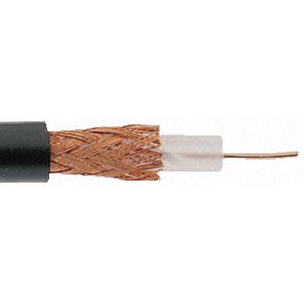 Koaxiální kabel, Černá Polyvinylchlorid 100 m 93 Ω RS PRO