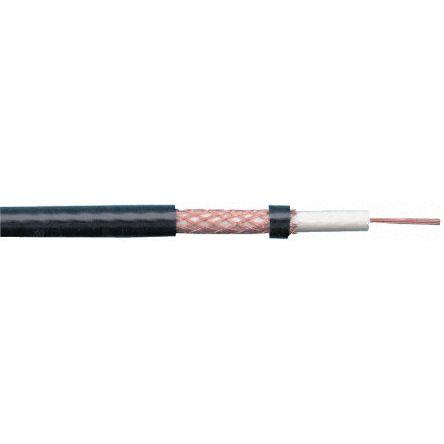 Koaxiální kabel, Černá 22 AWG Polyvinylchlorid 200 m 75 Ω RS PRO