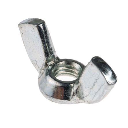 RS PRO Křídlatá matice 30 mm, Lesklý zinek, Nerezová ocel, M6