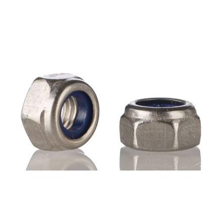 RS PRO Pojistná matice, šířka: 10mm, Obyčejný, Nerezová ocel, Nylonová vložka, M6