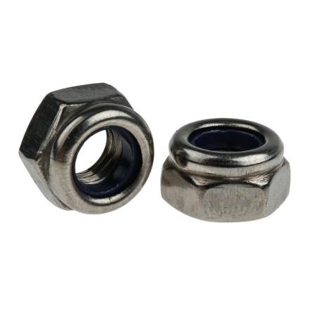RS PRO Pojistná matice, šířka: 13mm, Obyčejný, Nerezová ocel, Nylonová vložka