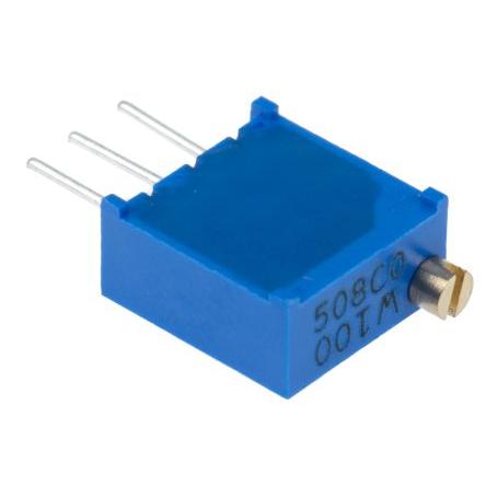 Ladicí potenciometr 10 Ω 10 % ±100 ppm/°C 0.5 W Horní nastavení 25otáčkový, Průchozí otvor, Kolík, řada: 3296 Bourns