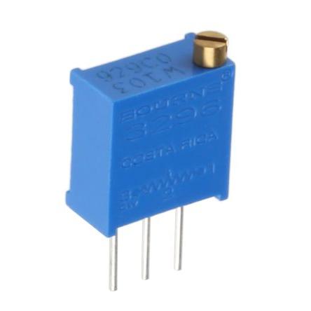 Ladicí potenciometr 10 kΩ 10 % ±100 ppm/°C 0.5 W Horní nastavení 25otáčkový, Průchozí otvor, Kolík, řada: 3296 Bourns