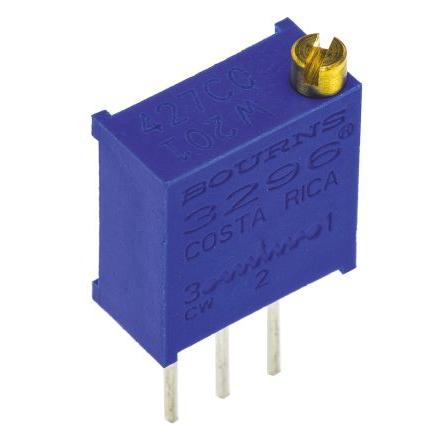 Ladicí potenciometr 200 Ω 10 % ±100 ppm/°C 0.5 W Horní nastavení 25otáčkový, Průchozí otvor, Kolík, řada: 3296 Bourns
