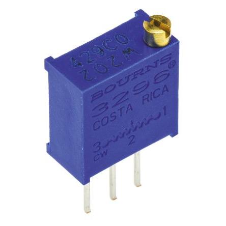 Ladicí potenciometr 2 kΩ 10 % ±100 ppm/°C 0.5 W Horní nastavení 25otáčkový, Průchozí otvor, Kolík, řada: 3296 Bourns
