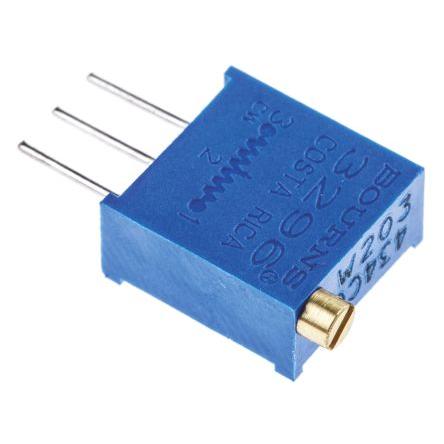 Ladicí potenciometr 20 kΩ 10 % ±100 ppm/°C 0.5 W Horní nastavení 25otáčkový, Průchozí otvor, Kolík, řada: 3296 Bourns